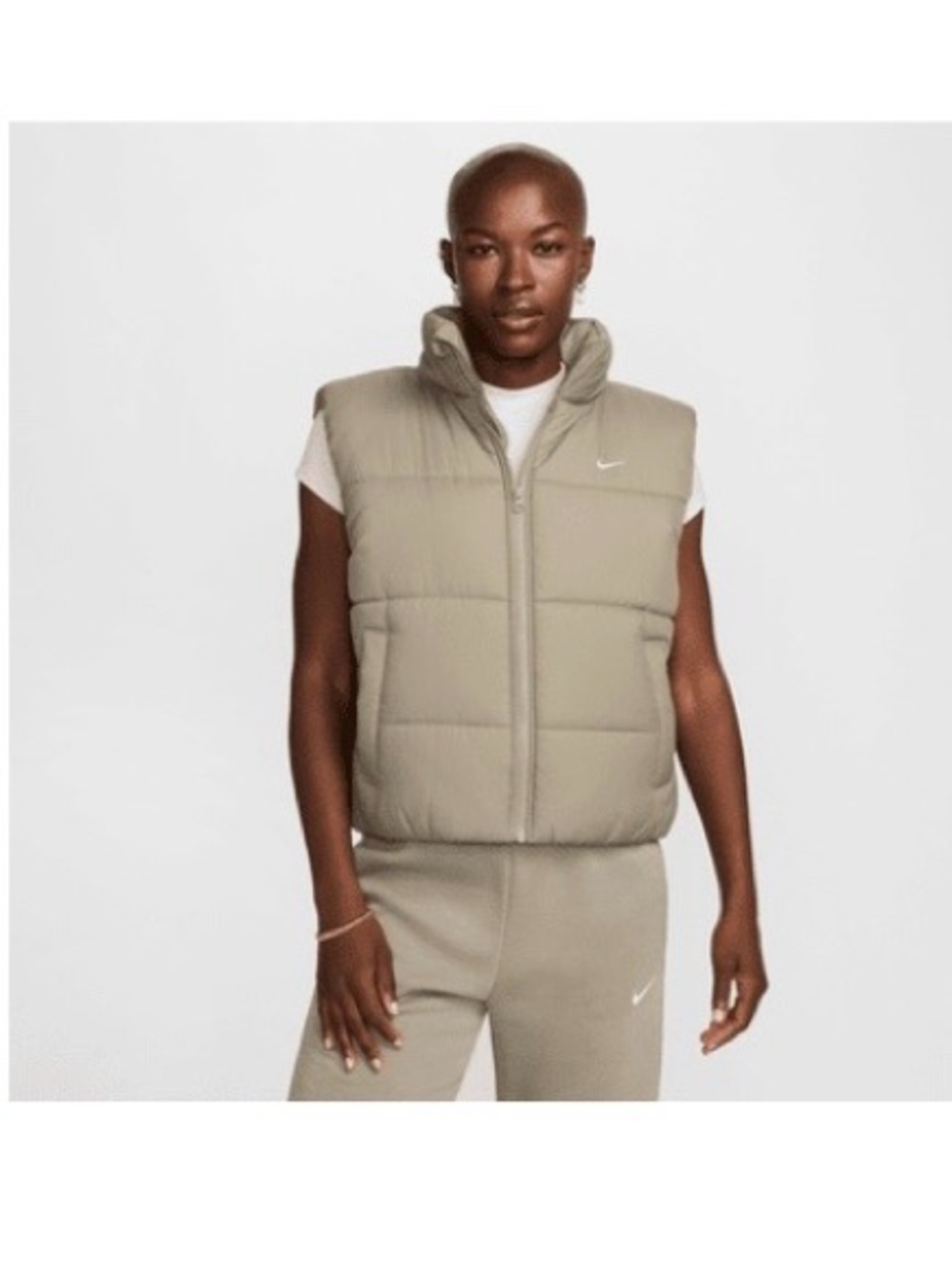 Nike Women's Quilted Puffer Vest - Olive